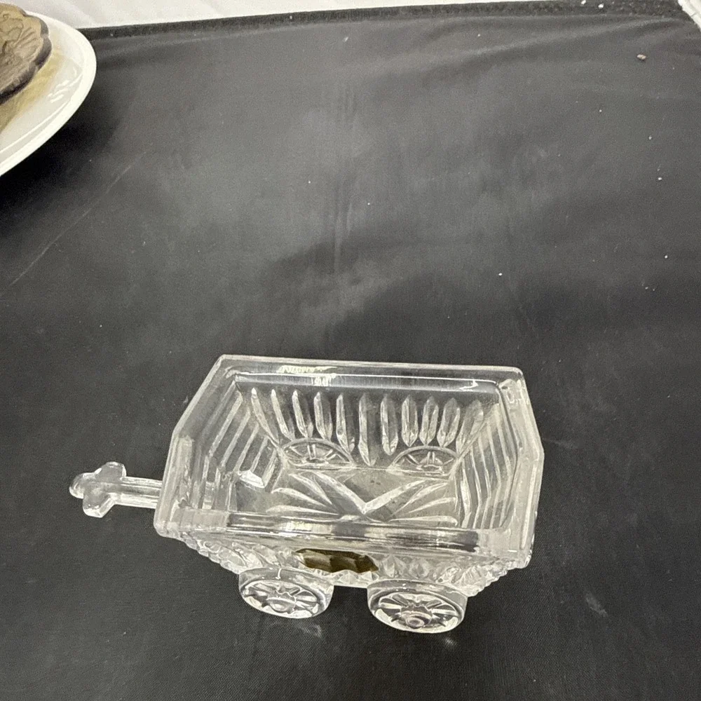 Princess House 24% Lead Crystal Garden Wagon Cart Garden NWT